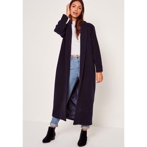 Missguided maxi wool coat navy